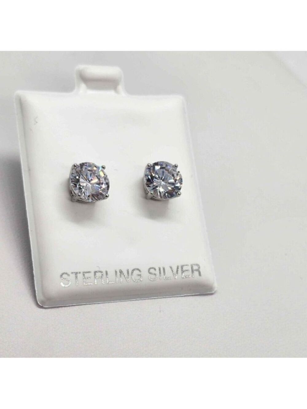 Brand New  Sterling Silver 925 White GemStone Studs - Earrings
